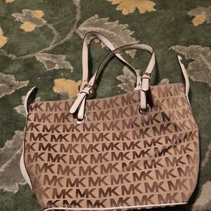 Michael Kors Tan and Cream Logo Tote